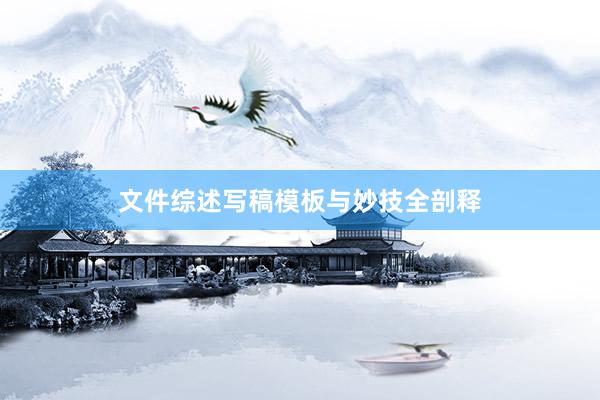 文件综述写稿模板与妙技全剖释
